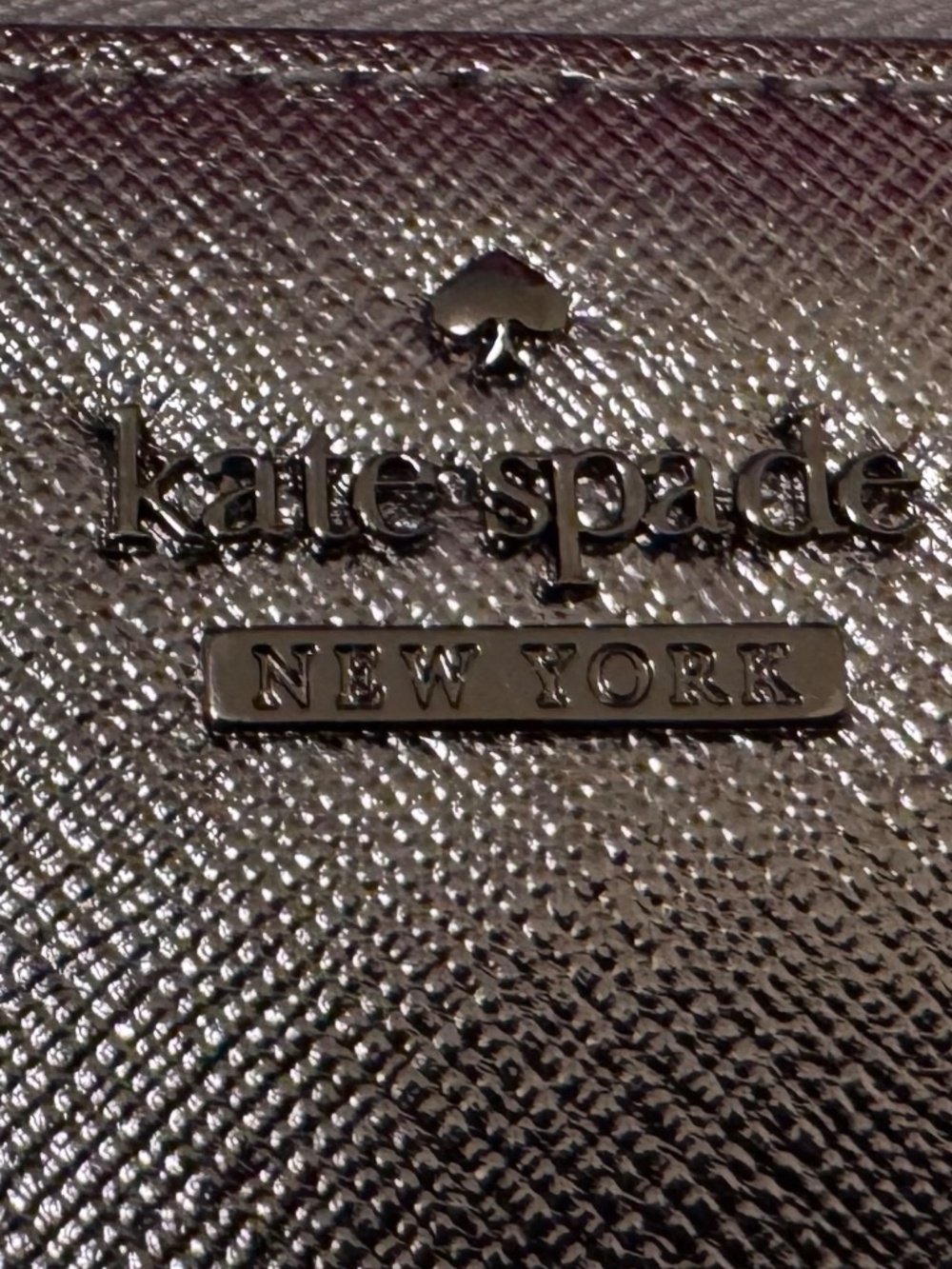 Kate Spade Wallet in Gunmetal Metallic Safiano Leather - Picture 2 of 5